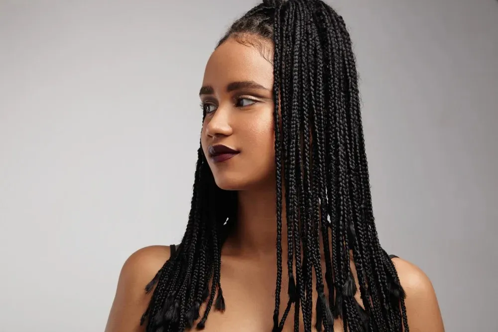 Close-up of passion twist crochet hair styles